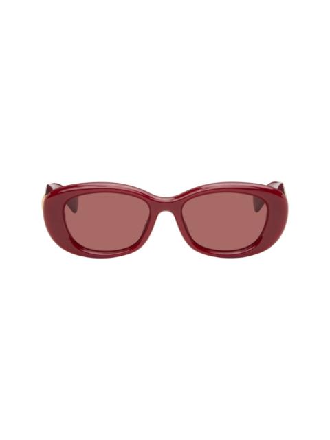 GUCCI Burgundy GG Oval Sunglasses