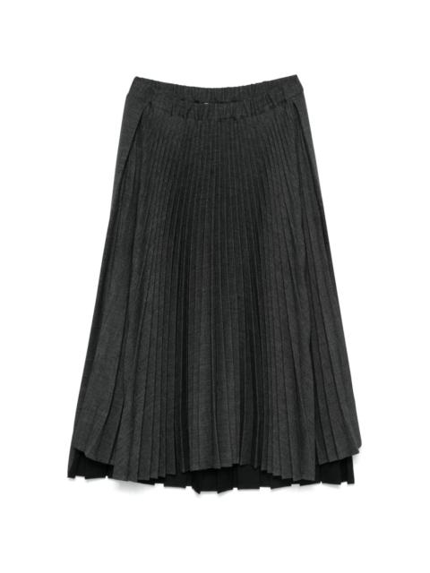 plissé midi skirt