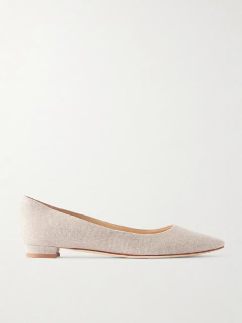 Manolo Blahnik Tweed Ballerina Flats