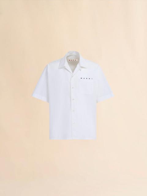Marni WHITE POPLIN LOGO BOWLING SHIRT