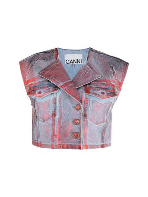 GANNI cropped denim vest