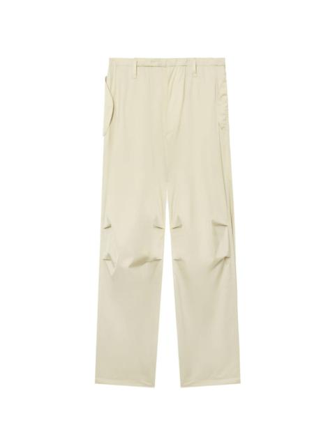 straight-leg satin trousers