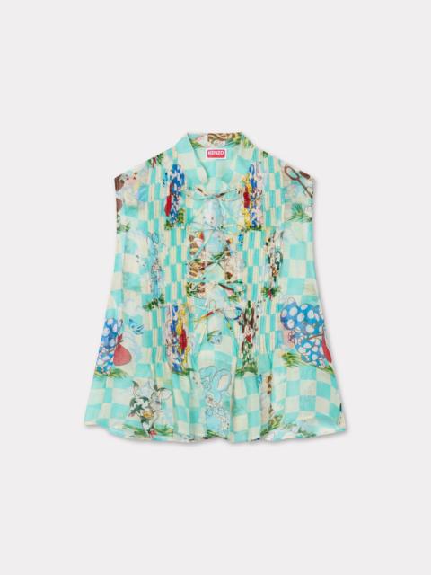 KENZO 'KENZO Cartoon' sleeveless top in mixed silk linen