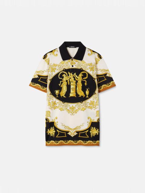 VERSACE Printed Cotton Piqué Polo