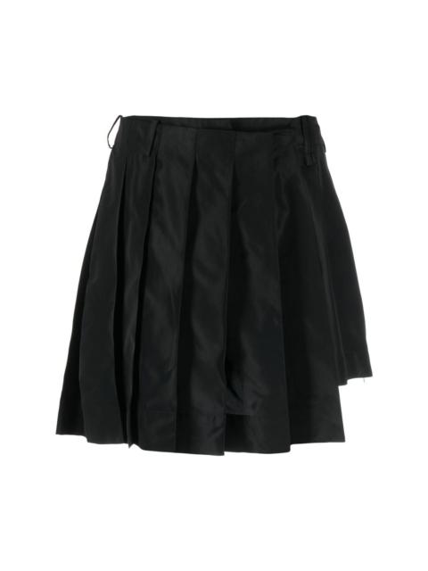 high-waisted asymmetric-hem skirt