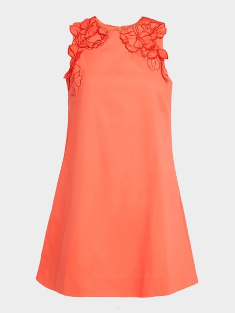 MESTIZA NEW YORK Juniper Floral Applique Mini Shift Dress