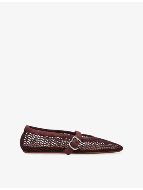 Alaïa Ballerina Mesh Faux-Leather Ballet Flats