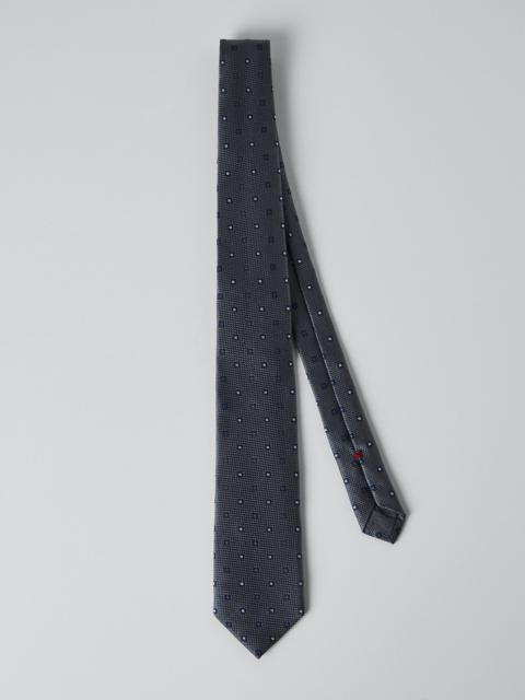 Brunello Cucinelli Silk tie with geometric pattern