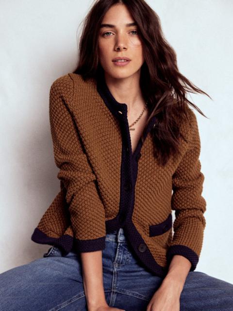 BODEN Libby Knitted Jacket-Camel