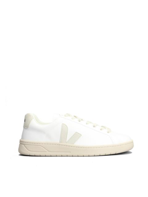 white leather sneakers