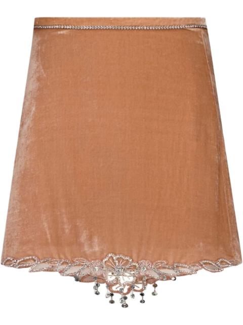 rabanne crystal-embellished skirt