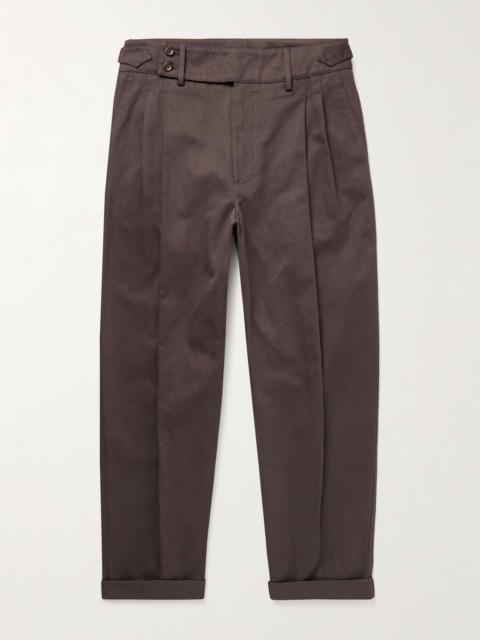 Dolce & Gabbana Tapered Pleated Cotton-Twill Trousers