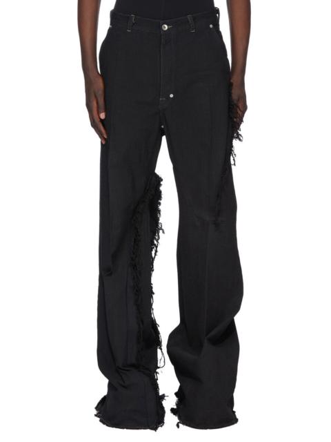 Rick Owens frayed-detail cotton trousers