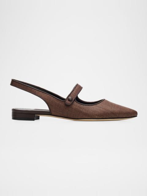 Manolo Blahnik Campari Mary Jane Slingback Flats