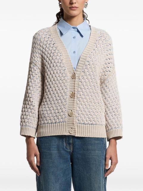 PESERICO textured buttoned cardigan