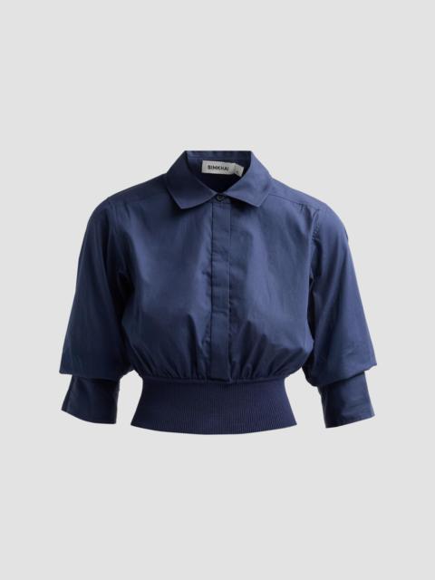SIMKHAI Women's Stiles Cotton Poplin Shirt - Midnight