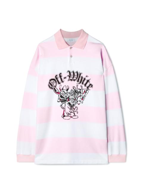 Pink/white Gang L/s Polo