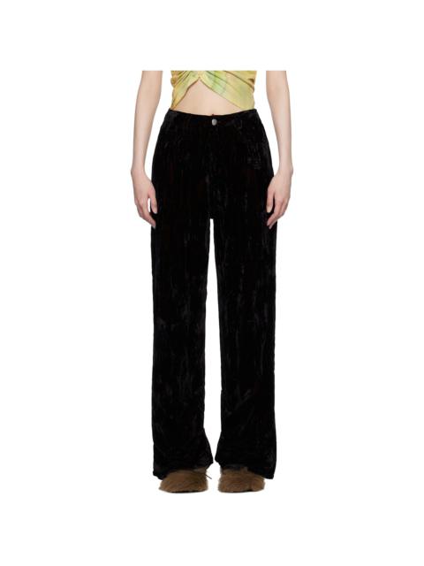 Collina Strada Black Velvet Dante Trousers
