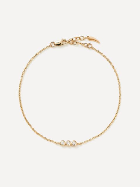 MISSOMA 14ct Gold Fine Diamond Solitaire Trio Bracelet