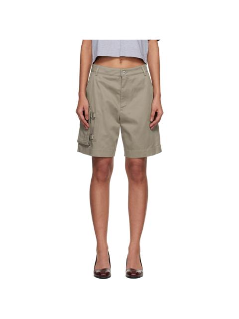 Off-White Beige Co Gab Pocket Shorts