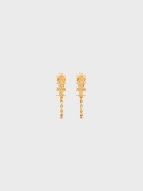 CELINE Triomphe Chain Earrings in Brass with Gold Finish
