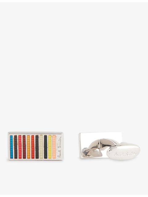 Paul Smith Signature Striped Metal Cufflinks