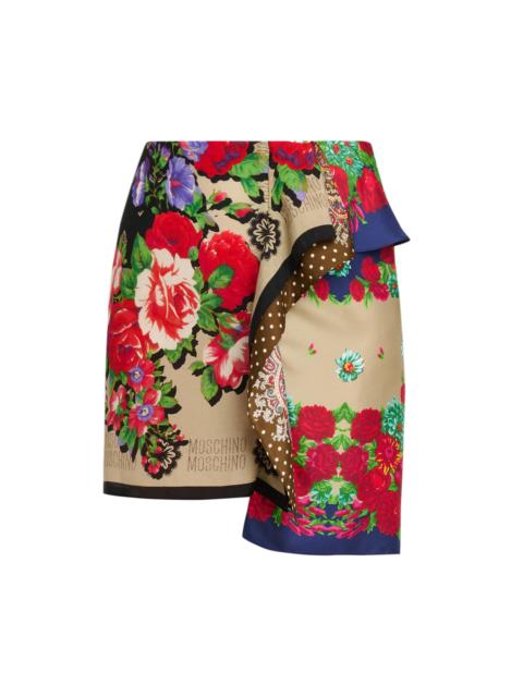 Moschino Women's Mixed Floral Print Silk Miniskirt - Multi Color