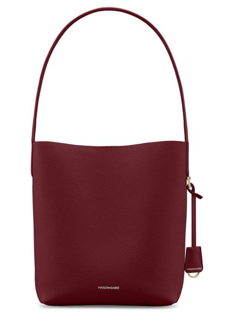 MAISON de SABRÉ Women's Leather Bucket Soft Tote Bag - Plum
