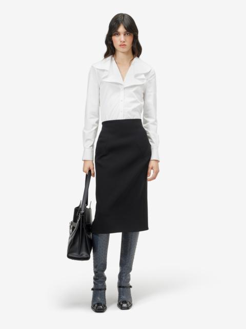 Alexander McQueen Women's Waterfall Collar Shirt in Optical White