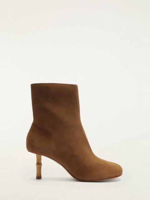 FARM RIO Brown Suede Bamboo Bootie