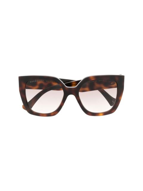 tortoiseshell square-frame sunglasses