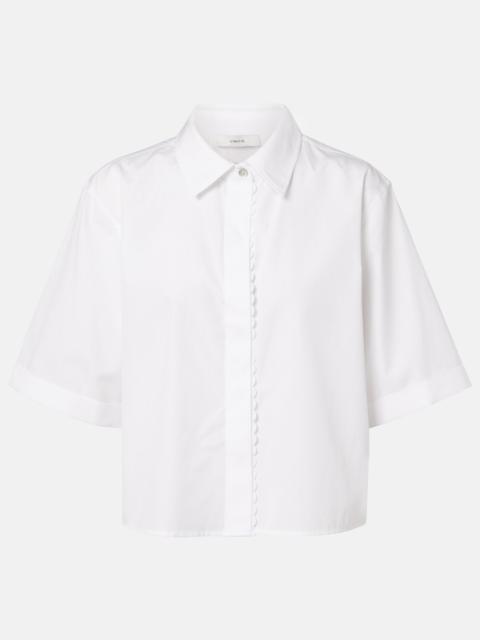 Vince Scalloped cotton poplin shirt