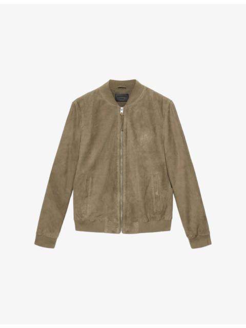 ALLSAINTS Morten Baseball-Collar Suede Jacket
