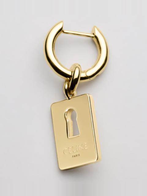 CELINE CELINE CHARMS LOCK EARRING IN BRASS WITH GOLD FINISH