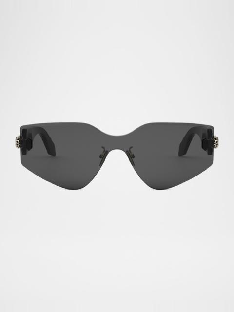 BVLGARI Serpenti Rimless Metal & Nylon Shield Sunglasses