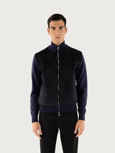 FERRAGAMO BLOUSON JACKET WITH NAPPA INSERTS