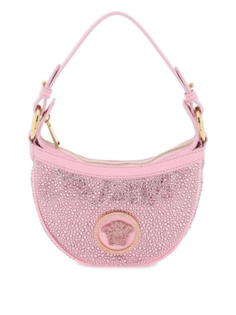 VERSACE REPEAT MINI HOBO BAG WITH CRYSTALS
