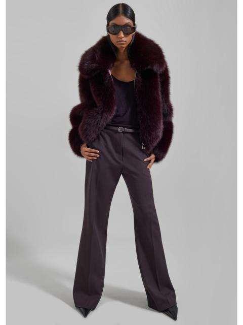 The Frankie Shop Hope Faux Fur Jacket - Dark Plum