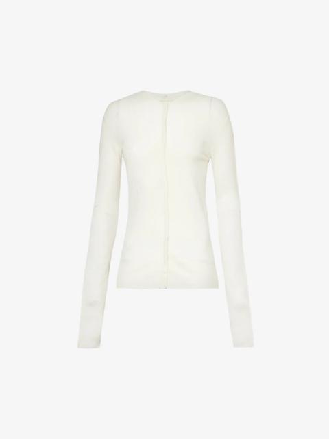 UMA WANG Long-sleeved brushed-texture cashmere knitted top