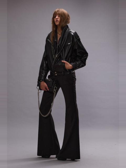 R13 FLARE LEG TROUSER - BLACK