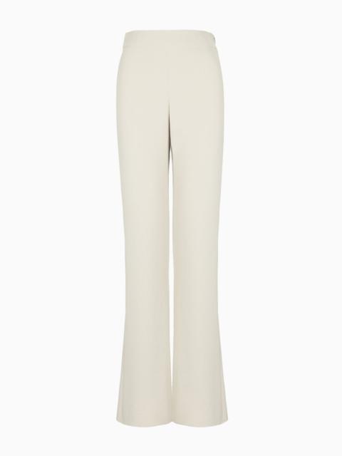 Wide-leg silk trousers