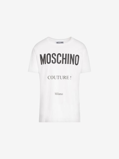 COTTON T-SHIRT WITH MOSCHINO COUTURE PRINT