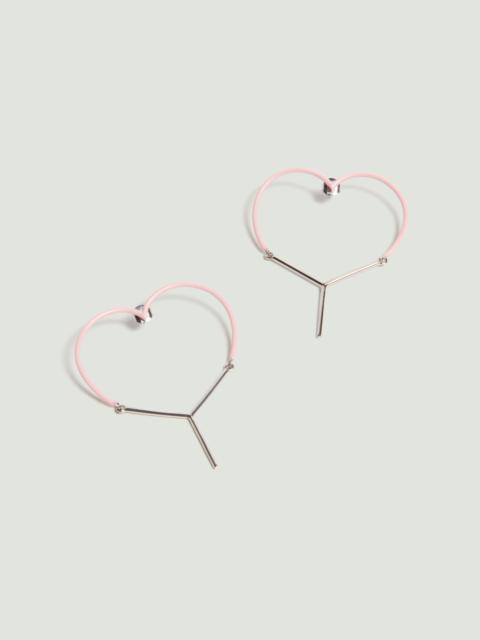 Mini Y Heart Earrings