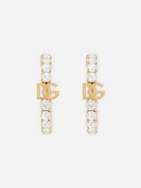 Dolce & Gabbana DG 로고와 rhinestones를 가진 Creolla 귀걸이