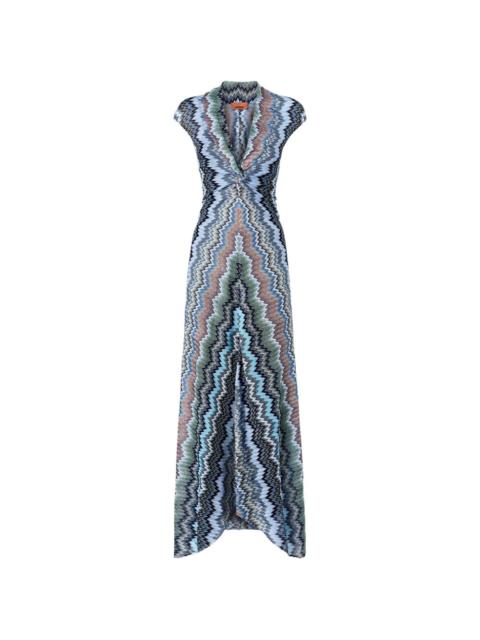 Missoni V-neck chevron maxi dress