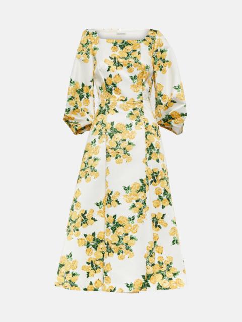 Gabby floral taffeta faille midi dress