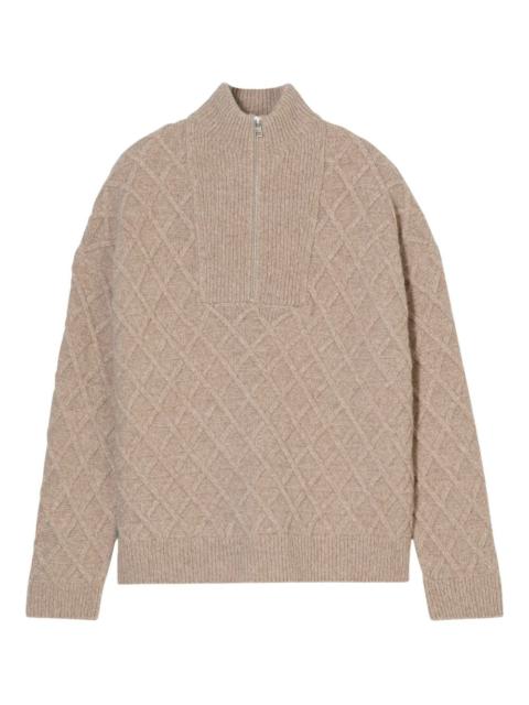 CLOSED Troyer diamond-patterned half-zip sweater