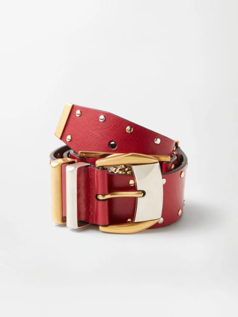 VERSACE Studded Leather Belt 4 cm