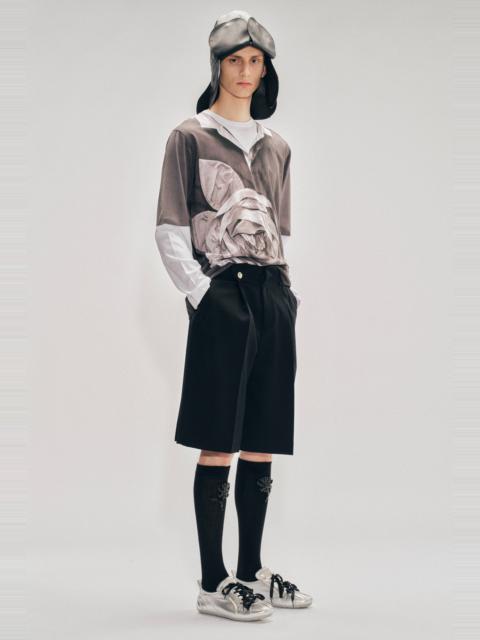 Simone Rocha Tailored Wide Leg Belt Loop Tab Shorts