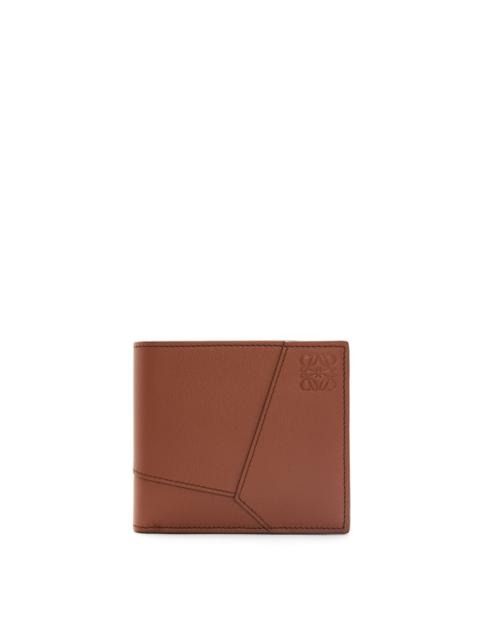 Puzzle bifold coin wallet in classic calfskin